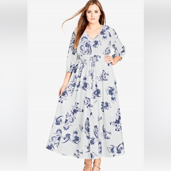 City Chic shinyuko  floral maxy dress new size 14 - Picture 1 of 5